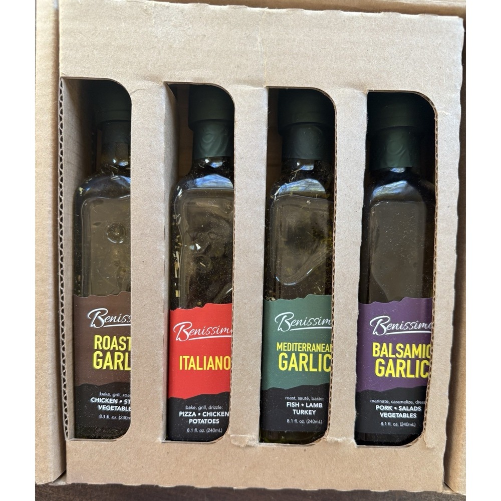 Benissimo Herb Infused Cooking Oil Chef Pack, All Natural Gourmet Set NIB